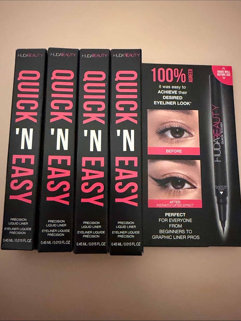 HUDA BEAUTY Quick 'N Easy Precision Liquid Eyeliner - Black (1PC)